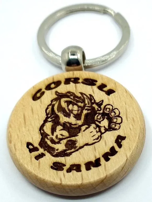 Porte-clés corse en bois gravé Corsu di Sanna